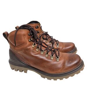 ECCO Mens 13-13.5 / 47 Tredtray Brown Leather Urban Hiker Shoes Ankle Boots